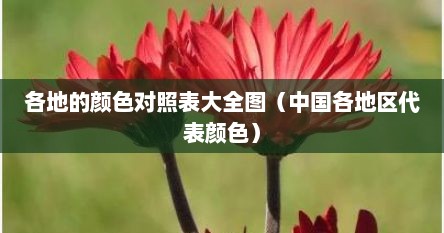 各地的颜色对照表大全图（中国各地区代表颜色）