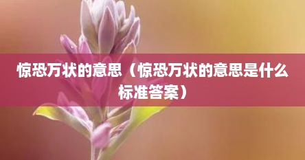 惊恐万状的意思（惊恐万状的意思是什么标准答案）