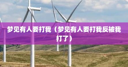 梦见有人要打我（梦见有人要打我反被我打了）
