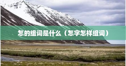 怎的组词是什么（怎字怎样组词）