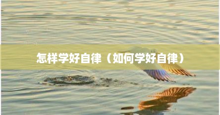 怎样学好自律（如何学好自律）