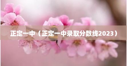 正定一中（正定一中录取分数线2023）