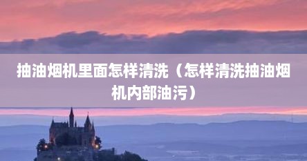 抽油烟机里面怎样清洗（怎样清洗抽油烟机内部油污）