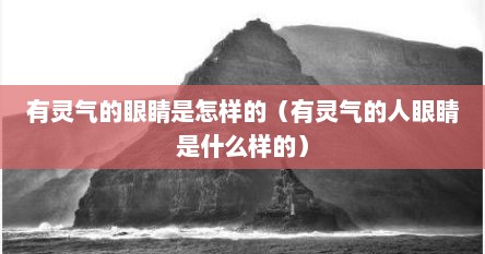 有灵气的眼睛是怎样的（有灵气的人眼睛是什么样的）