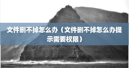 文件删不掉怎么办（文件删不掉怎么办提示需要权限）