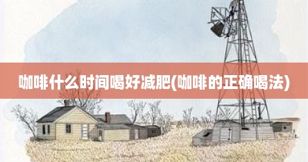 咖啡什么时间喝好减肥(咖啡的正确喝法)