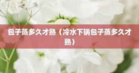包子蒸多久才熟（冷水下锅包子蒸多久才熟）