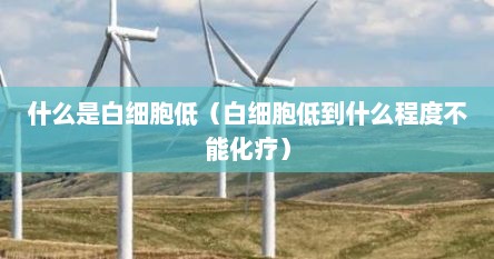 什么是白细胞低（白细胞低到什么程度不能化疗）