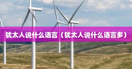 犹太人说什么语言（犹太人说什么语言多）