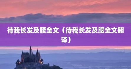 待我长发及腰全文（待我长发及腰全文翻译）