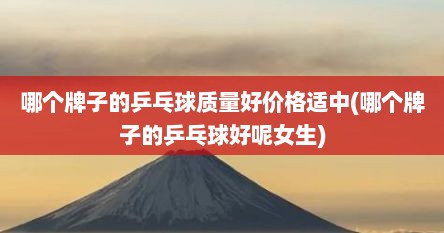 哪个牌子的乒乓球质量好价格适中(哪个牌子的乒乓球好呢女生)