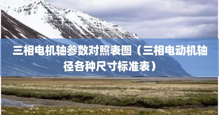 三相电机轴参数对照表图（三相电动机轴径各种尺寸标准表）