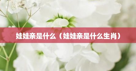 娃娃亲是什么（娃娃亲是什么生肖）