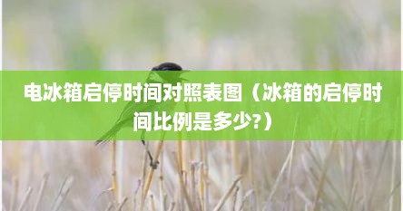 电冰箱启停时间对照表图（冰箱的启停时间比例是多少?）