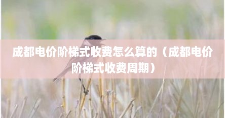 成都电价阶梯式收费怎么算的(成都电价阶梯式收费周期)