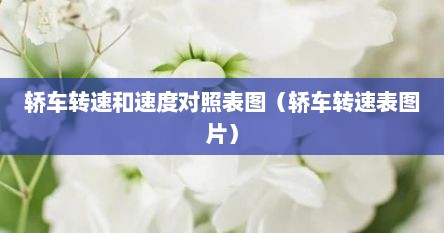 轿车转速和速度对照表图（轿车转速表图片）
