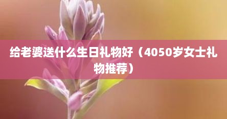 给老婆送什么生日礼物好（4050岁女士礼物推荐）