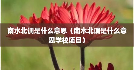 南水北调是什么意思（南水北调是什么意思学校项目）