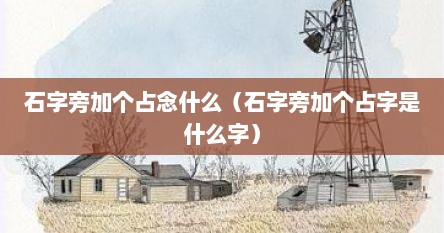 石字旁加个占念什么（石字旁加个占字是什么字）