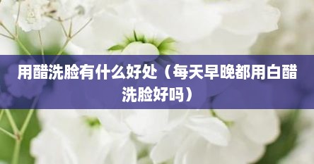 用醋洗脸有什么好处（每天早晚都用白醋洗脸好吗）