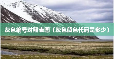 灰色编号对照表图（灰色颜色代码是多少）