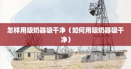 怎样用吸奶器吸干净（如何用吸奶器吸干净）