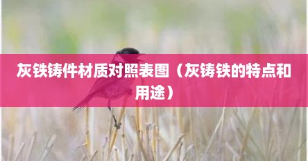 灰铁铸件材质对照表图（灰铸铁的特点和用途）