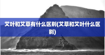 艾叶和艾草有什么区别(艾草和艾叶什么区别)