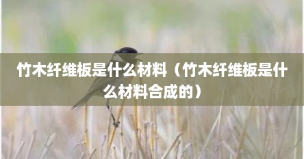 竹木纤维板是什么材料（竹木纤维板是什么材料合成的）