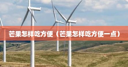 芒果怎样吃方便（芒果怎样吃方便一点）