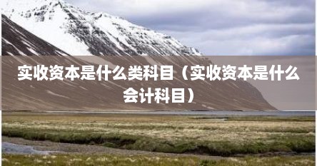 实收资本是什么类科目（实收资本是什么会计科目）
