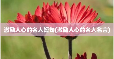 激励人心的名人短句(激励人心的名人名言)