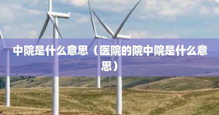 中院是什么意思（医院的院中院是什么意思）