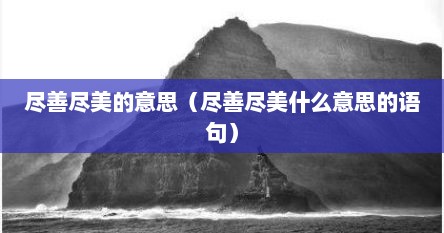 尽善尽美的意思（尽善尽美什么意思的语句）