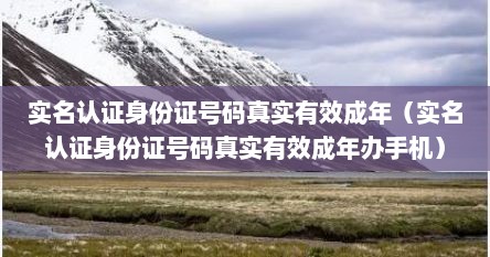 实名认证身份证号码真实有效成年（实名认证身份证号码真实有效成年办手机）