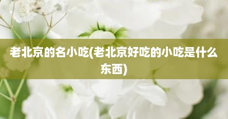 老北京的名小吃(老北京好吃的小吃是什么东西)
