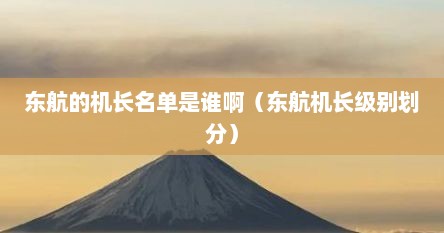 东航的机长名单是谁啊（东航机长级别划分）