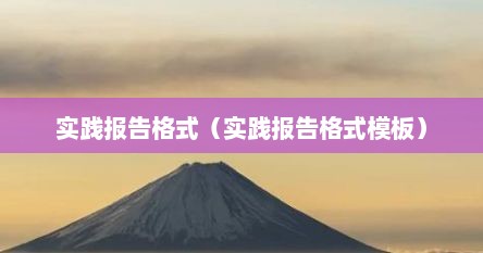 实践报告格式（实践报告格式模板）