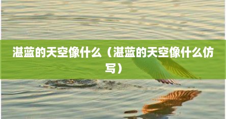 湛蓝的天空像什么（湛蓝的天空像什么仿写）