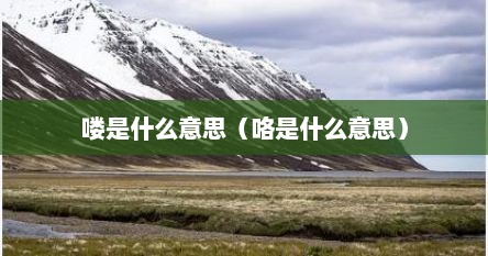 喽是什么意思（咯是什么意思）