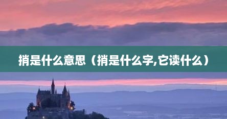 捎这个字念什么（捎是哪里的方言）