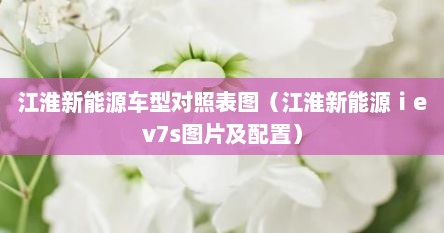 江淮新能源车型对照表图（江淮新能源ⅰev7s图片及配置）