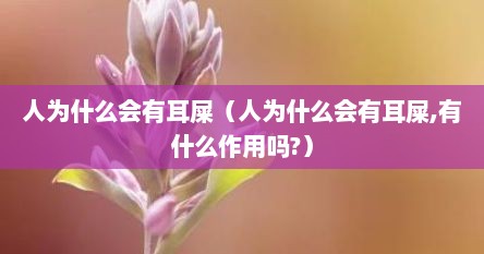 人为什么会有耳屎（人为什么会有耳屎,有什么作用吗?）
