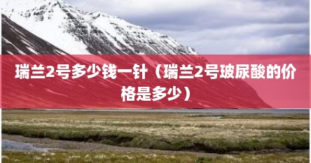 瑞兰2号多少钱一针（瑞兰2号玻尿酸的价格是多少）