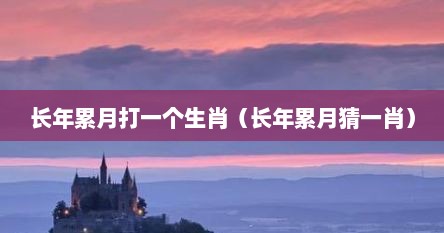 长年累月打一个生肖（长年累月猜一肖）