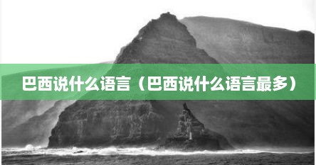 巴西说什么语言（巴西说什么语言最多）