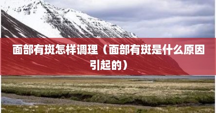 面部有斑怎样调理（面部有斑是什么原因引起的）