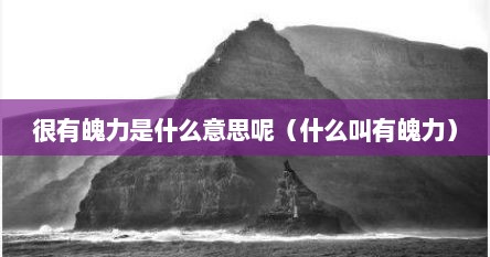 很有魄力是什么意思呢（什么叫有魄力）