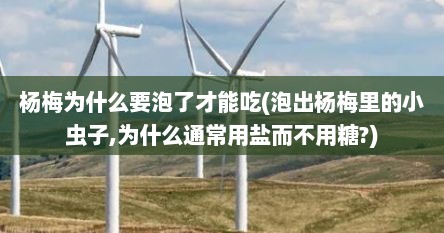 杨梅为什么要泡了才能吃(泡出杨梅里的小虫子,为什么通常用盐而不用糖?)