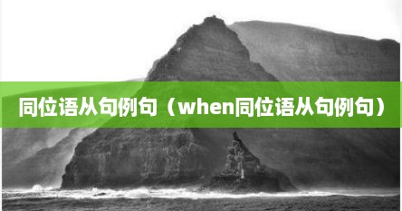 同位语从句例句（when同位语从句例句）